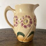 Pichet en barbotine fleurs