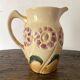 Flower-patterned earthenware pitcher