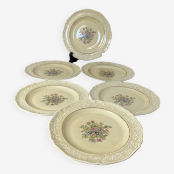 Old Limoges porcelain dessert plates “Fabrication Fabrique”
