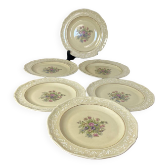 Old Limoges porcelain dessert plates “Fabrication Fabrique”