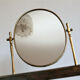 Modernist hairdresser in gold metal, brass and glass, 1960s
