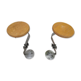 Pair of steel and oak selets