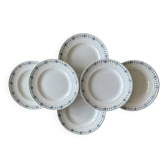 6 antique flat plates in earthenware from Saint-Amand (Nord)