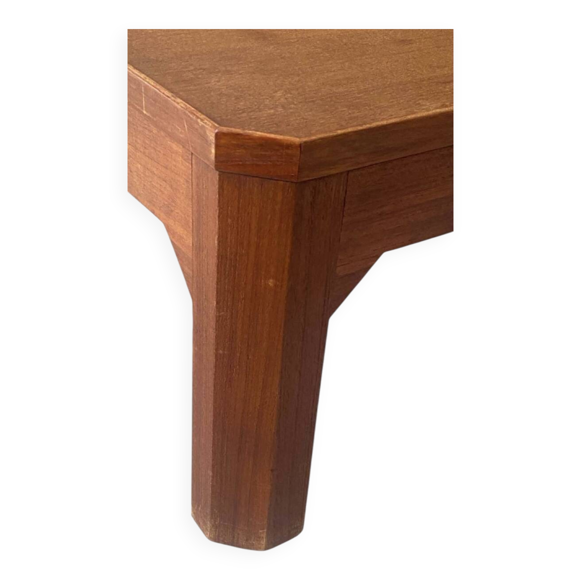 Teak coffee table with beveled legs, circa 1960