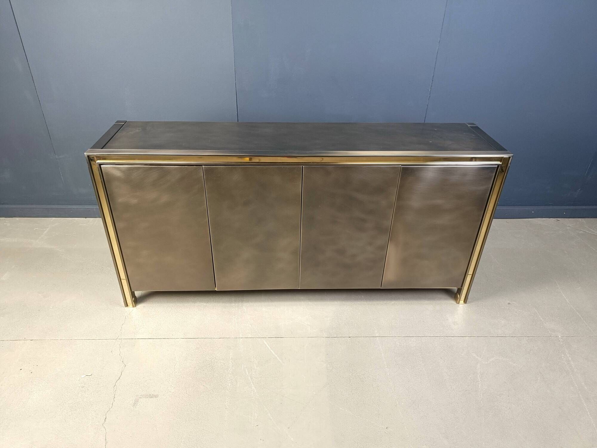 Vintage brass credenza by Belgochrom, 1970s