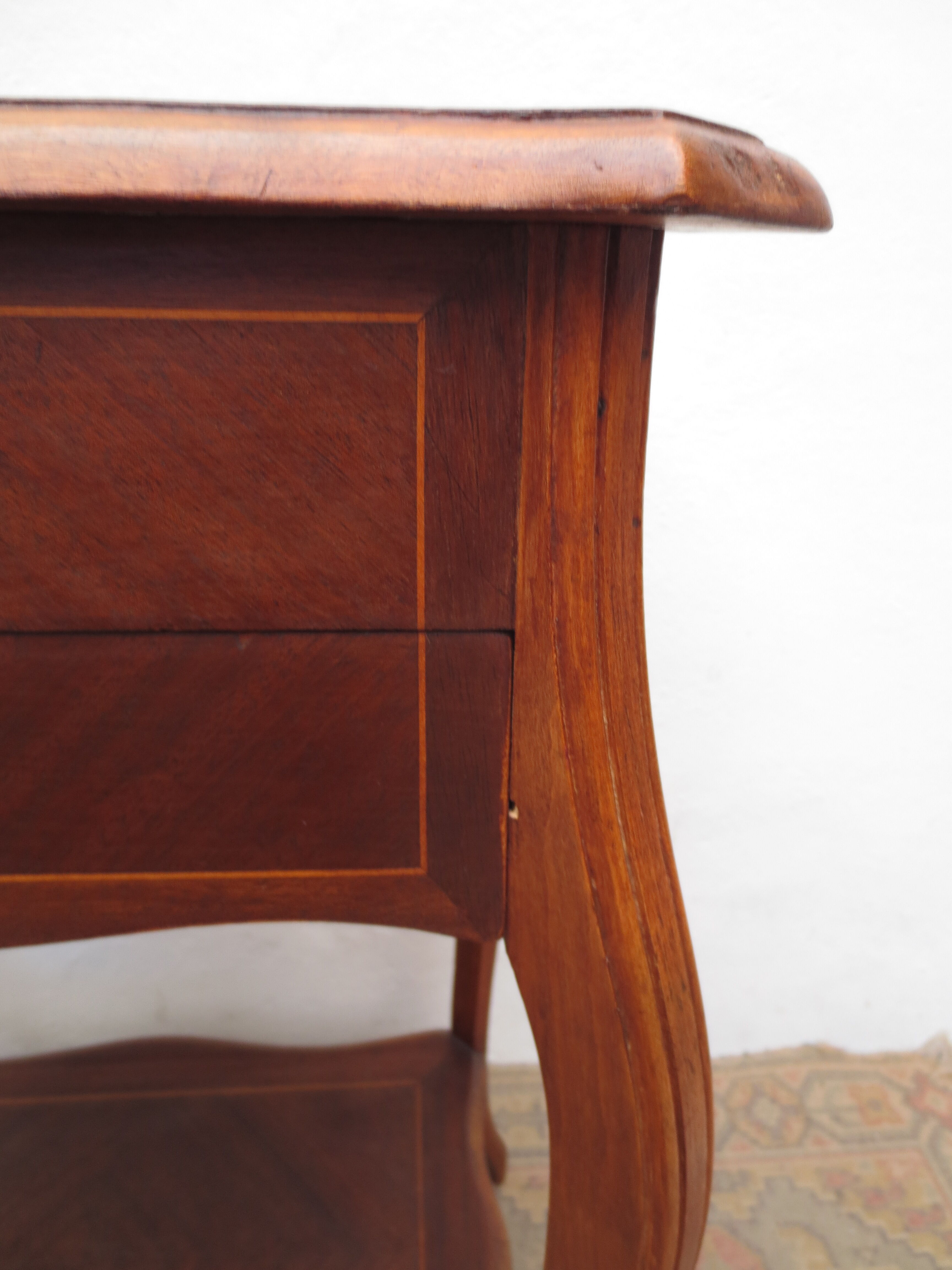 Former walnut marquetry sewing basket