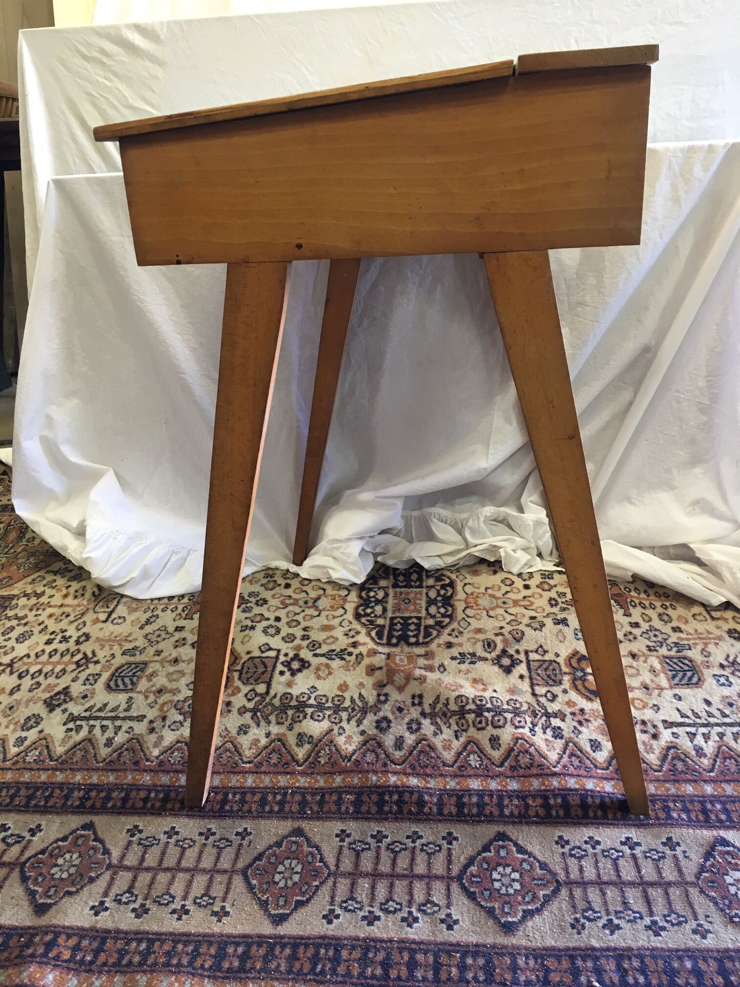 Vintage children's desk with inkwell