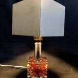 Table Lamp • Cube • Fractal Resin • Polished Steel • Chrome • 1970