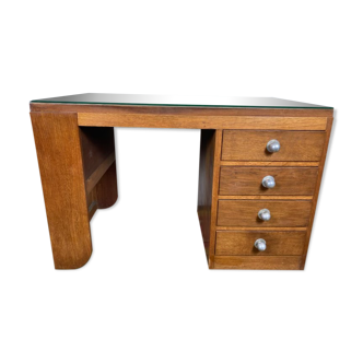 Bureau chêne à caissons 1950