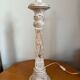 Wooden baluster lamp base with white cherry patina