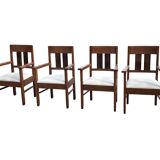 Set of four Art Deco chairs oak Amsterdam School Design 30's