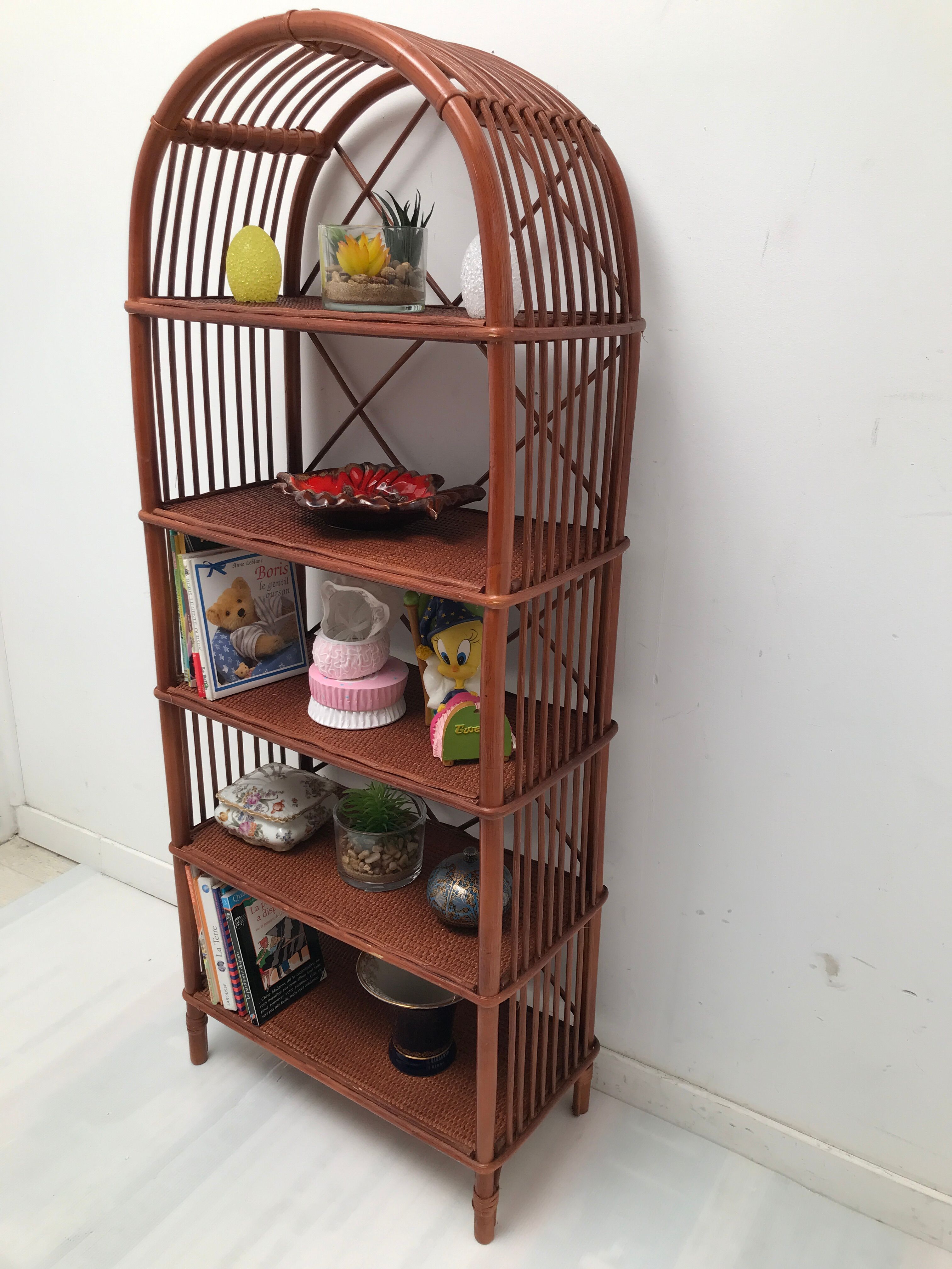 Bamboo shelf and cannage 60s