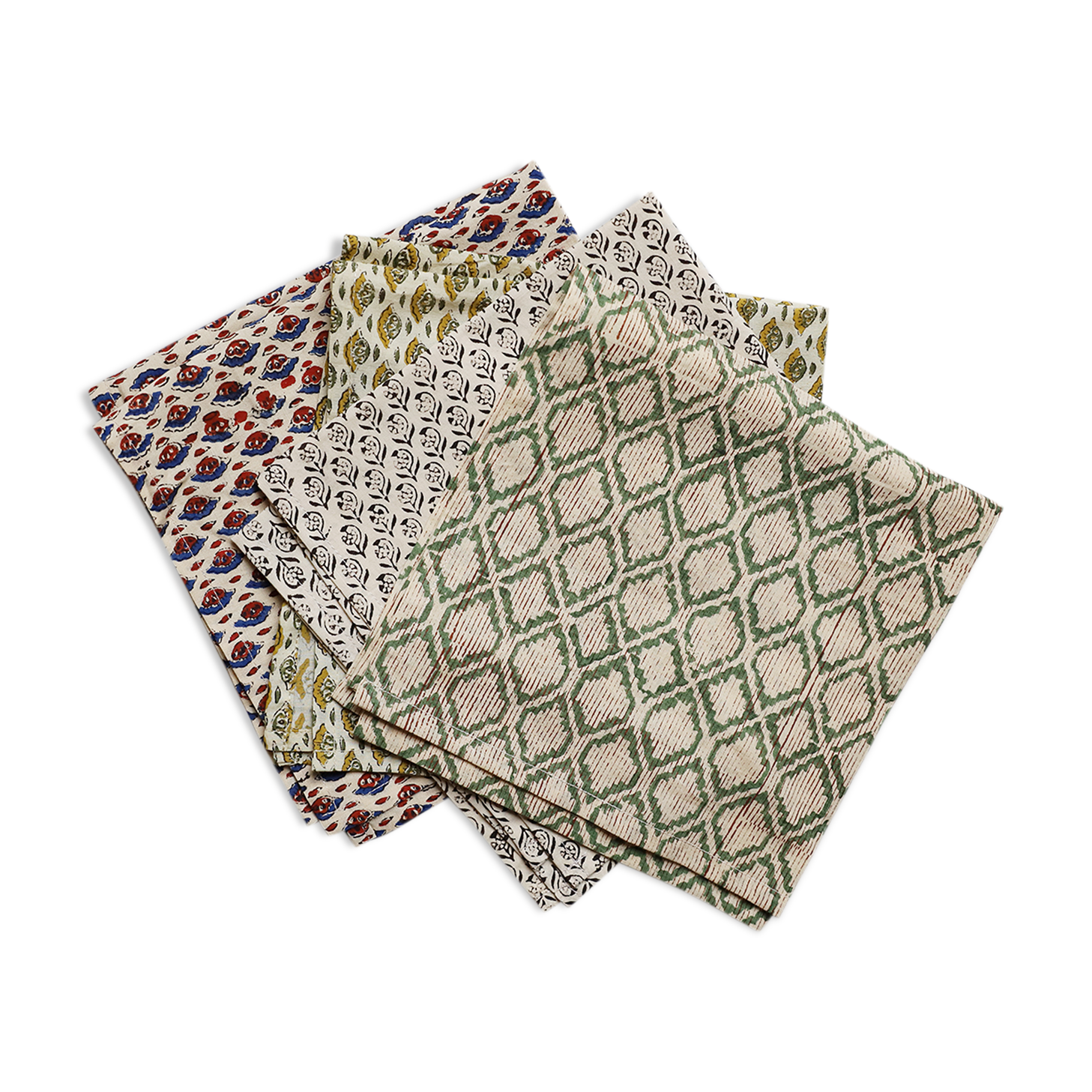 Set of 4 mismatched towels