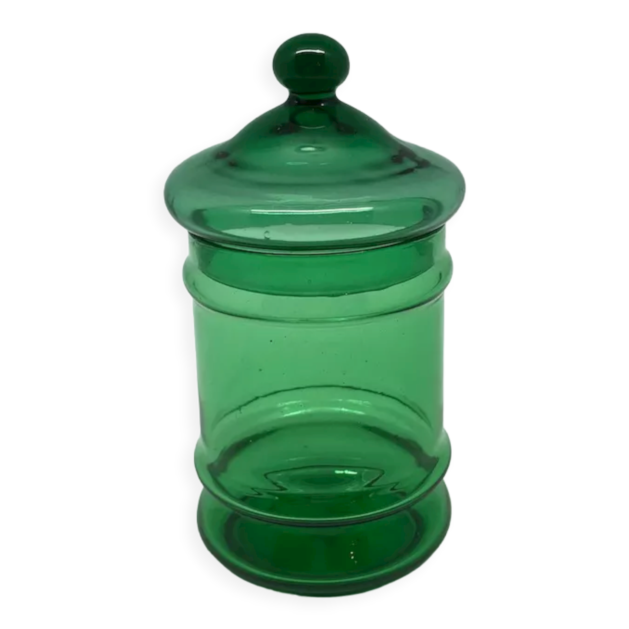 Pot bonbonnière vert soufflé