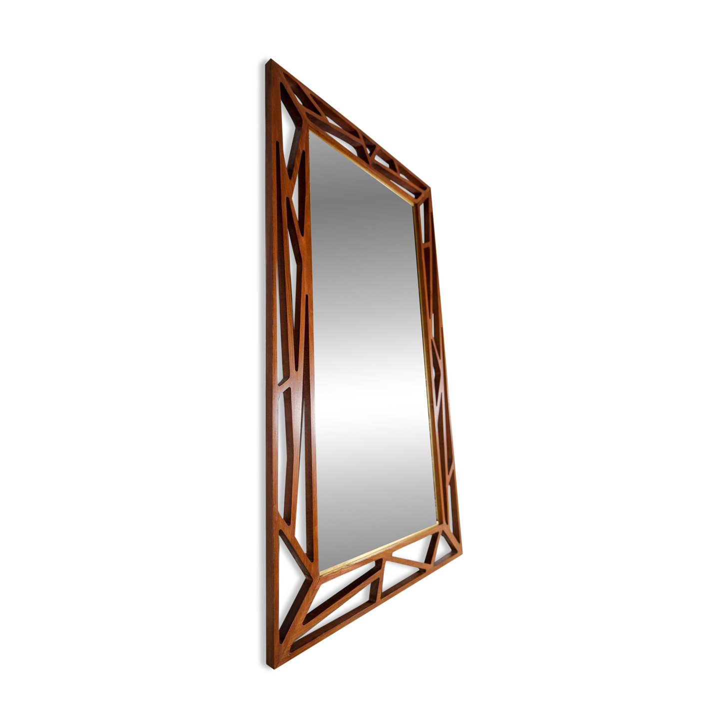 Rare large mirror "Konkret" Mid-Century Yngve Ekström by Eden Spegel in Sweden