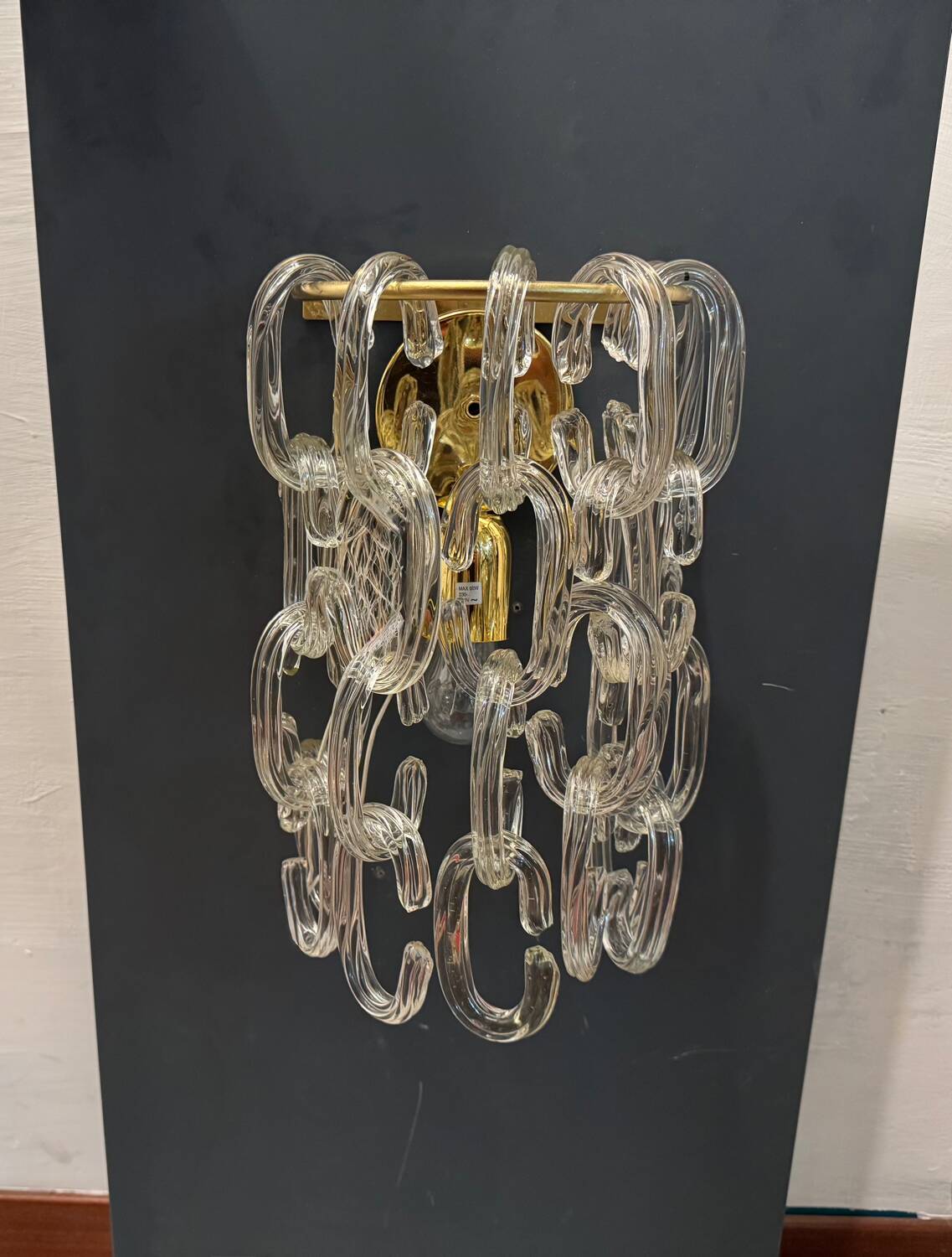 Set of 2 1980s Murano Glass Link Wall Sconces