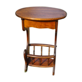 Pedestal table, magazine holder with small drawer
