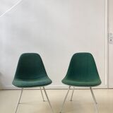 Pair of chairs low base Charles and Ray Eames, fabric Alexander Girard, ed. Herman Miller, 1970