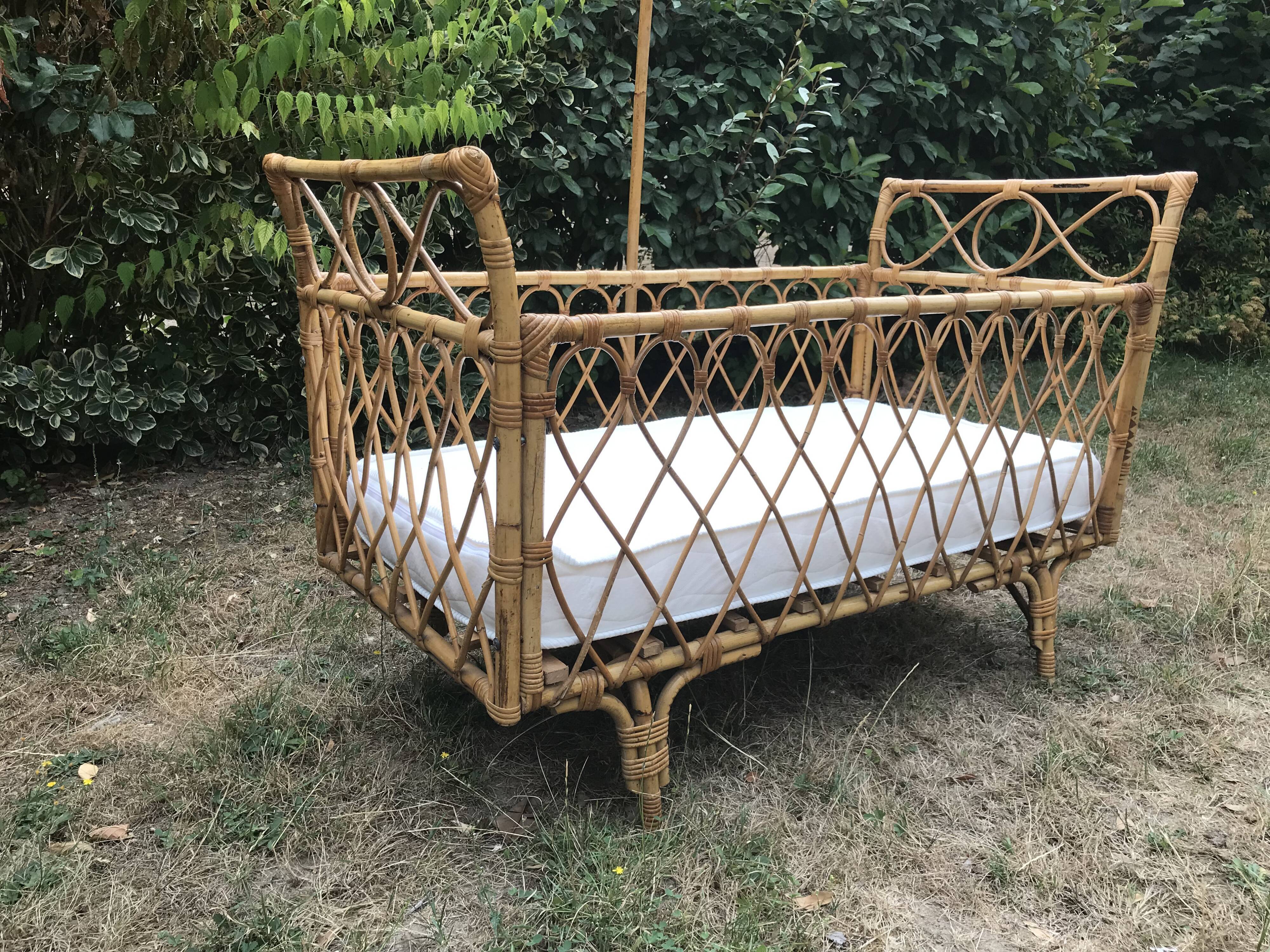 Children's rattan bed, 1960