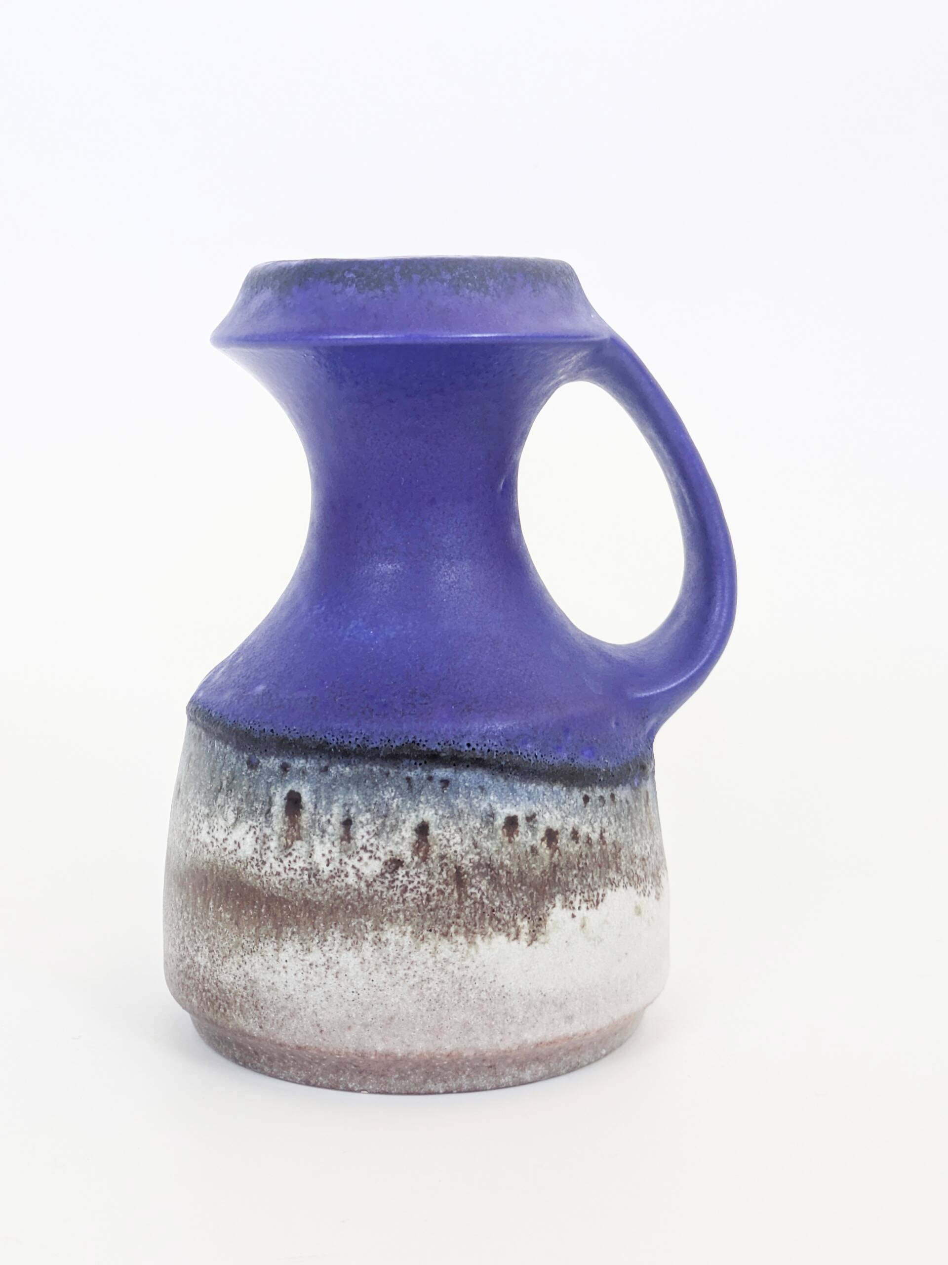 Vase Jug Steuler Ceramics West Germany Cobalt Blue 1960s