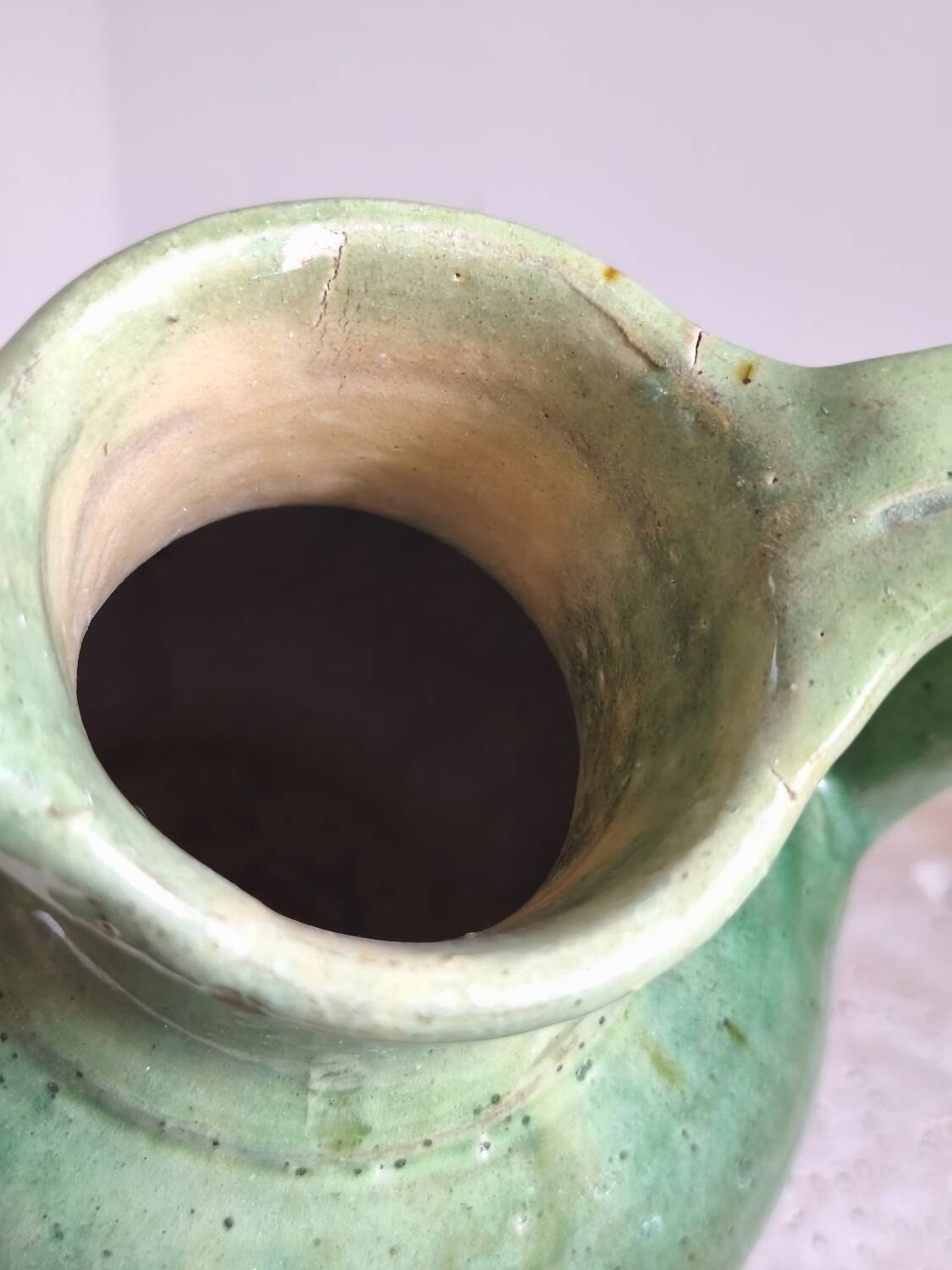 Glazed terracotta water jug