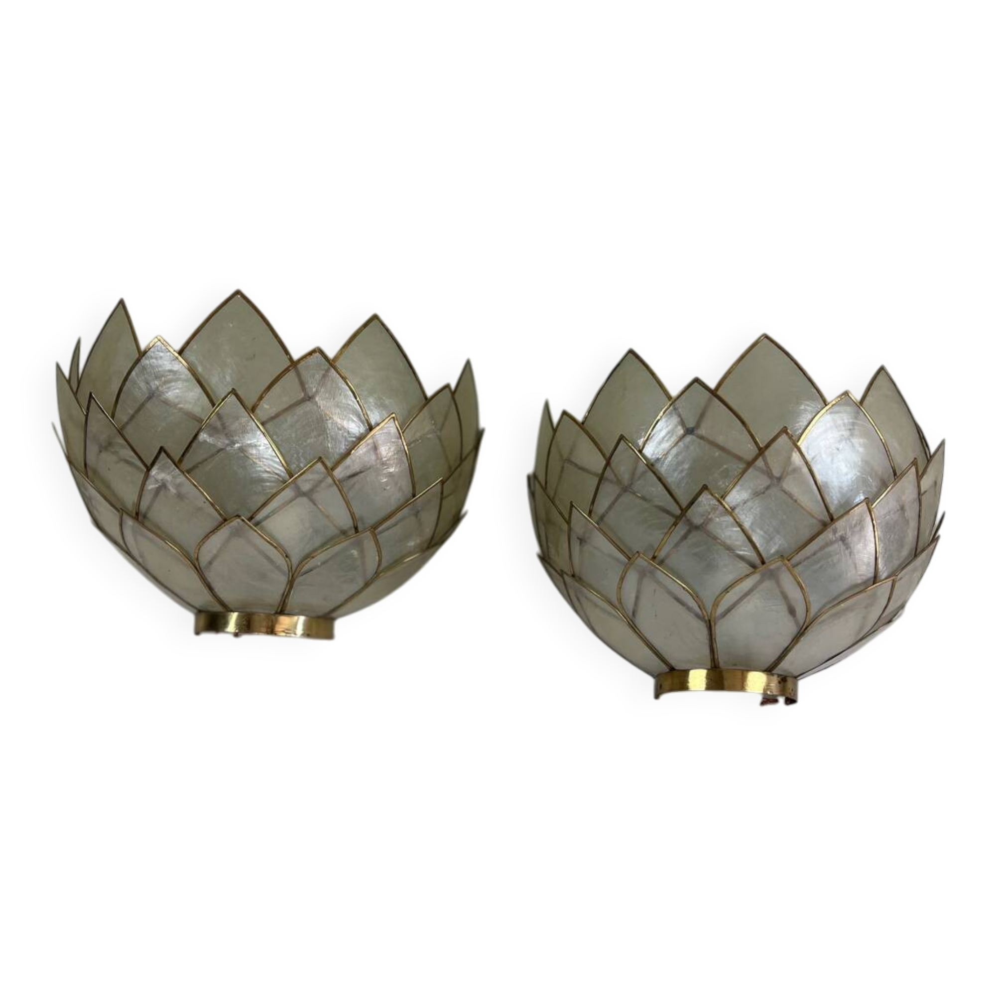 Paire d’appliques lotus