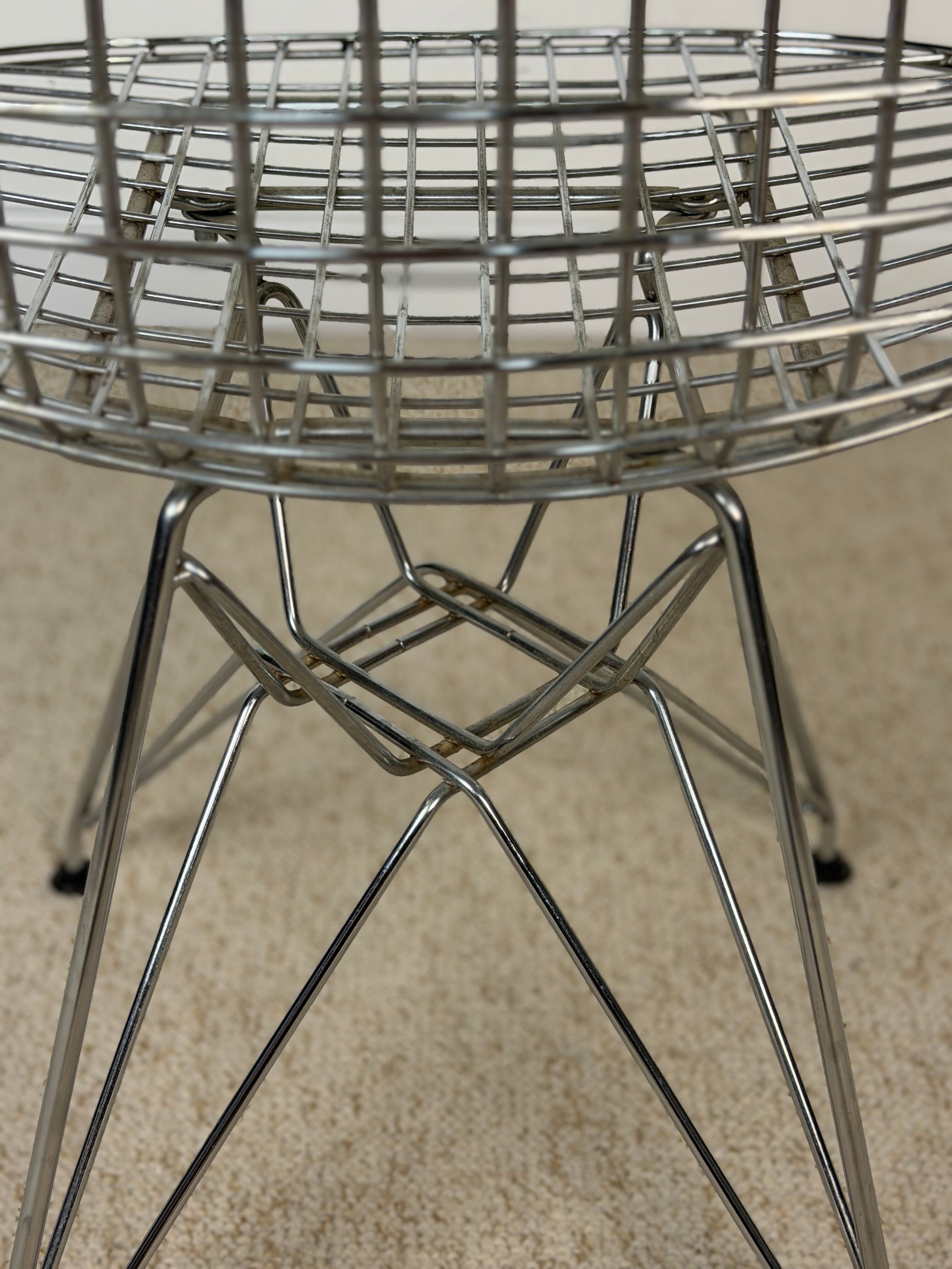 Vintage chrome wire chairs