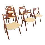 Set van 6 Hans Wegner voor Carl Hansen CH 29 stoelen