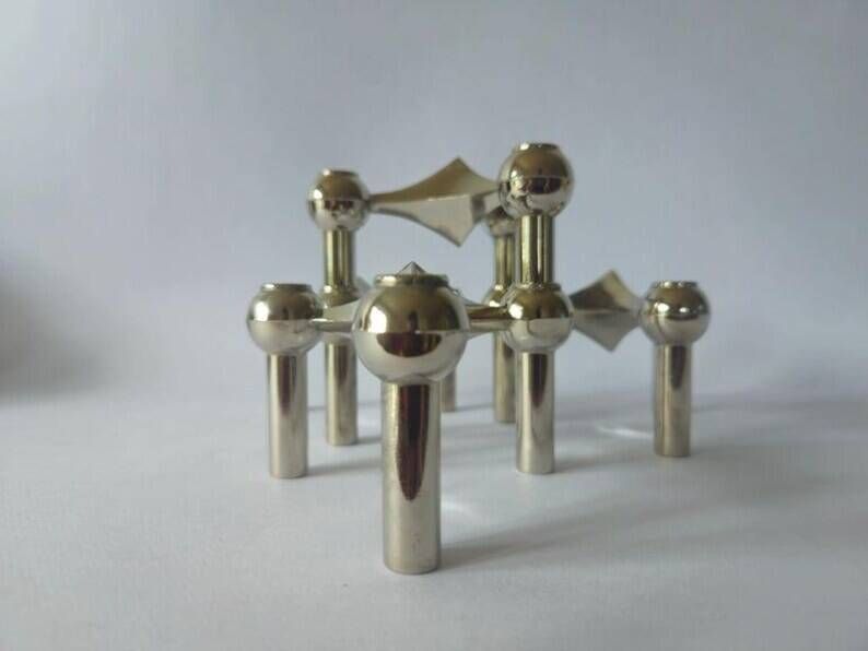 Set of Four Sculptural, Stackable Candle Holders Stoffi & Nagel for BMF Nagel
