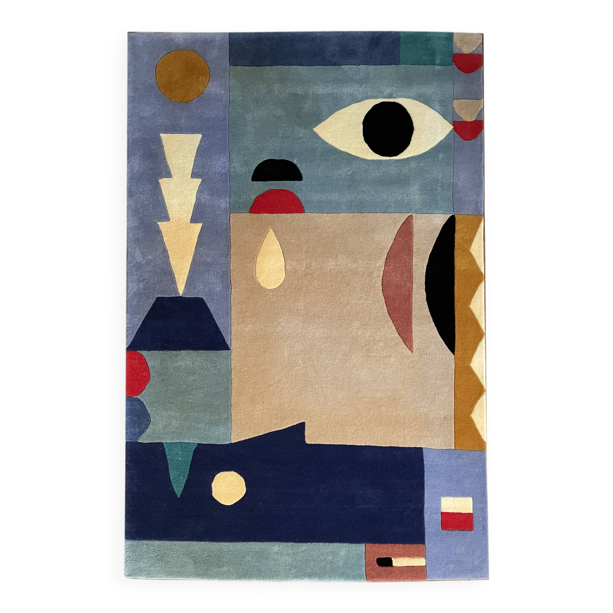 Tapis en laine tissé à la main d'occasion