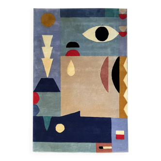 Tapis en laine tissé à la main d'occasion