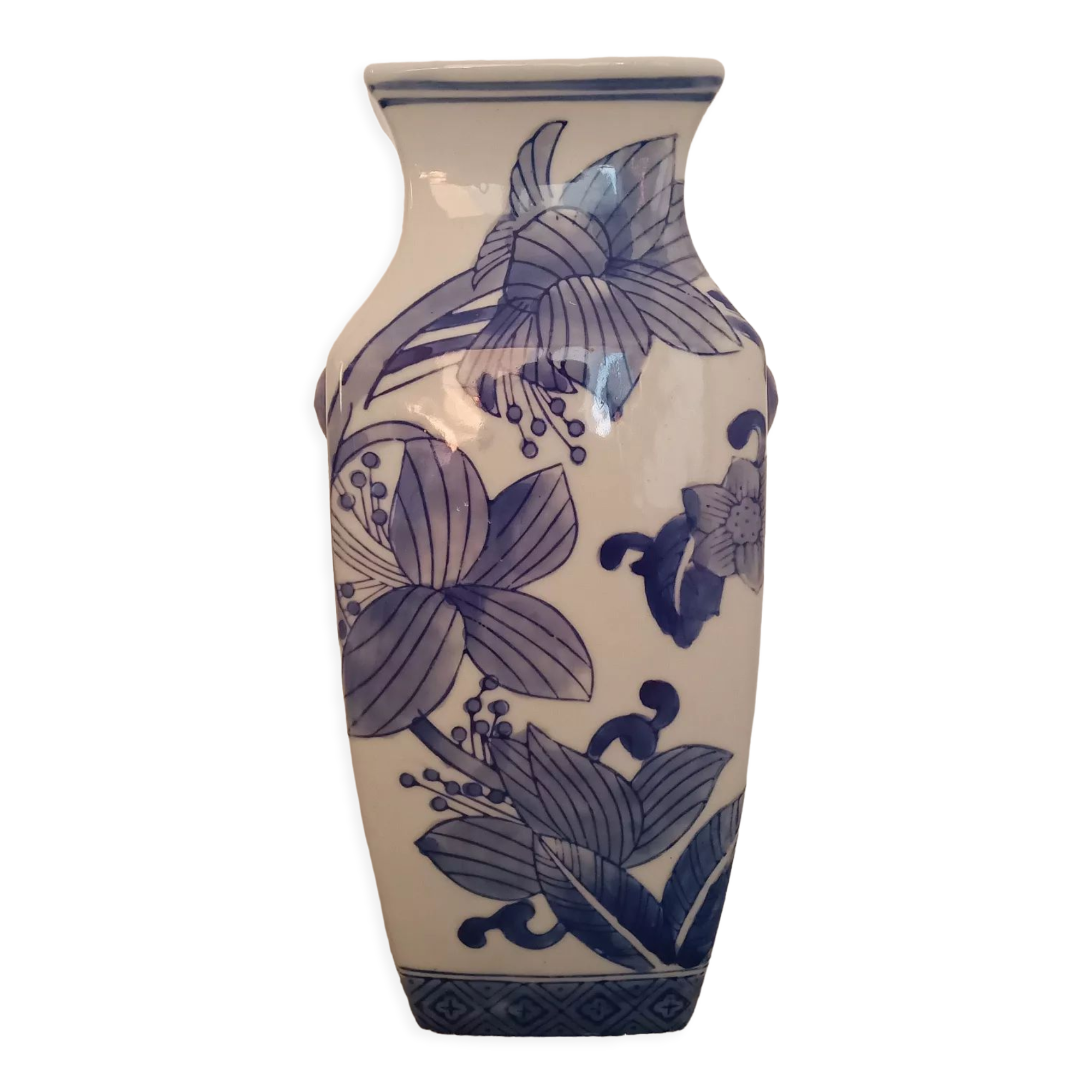 Asian style vase handmade floral decoration