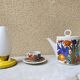 Bedside lamp vintage 60s tole enamelled opaline glass