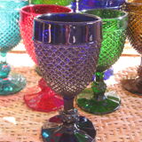 Set of 7 diamond-tipped glasses