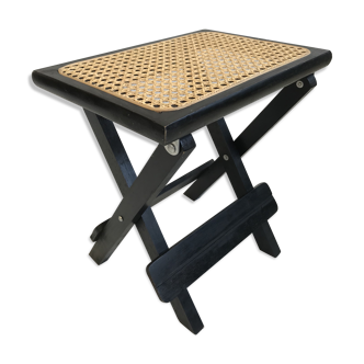 Stool in black folding caning