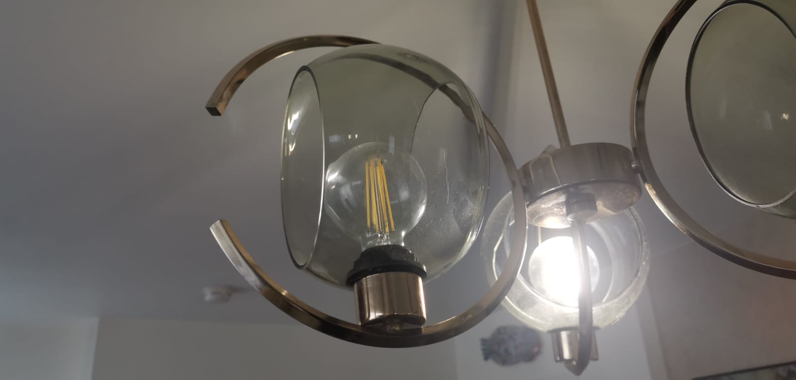 Art deco brass chandelier