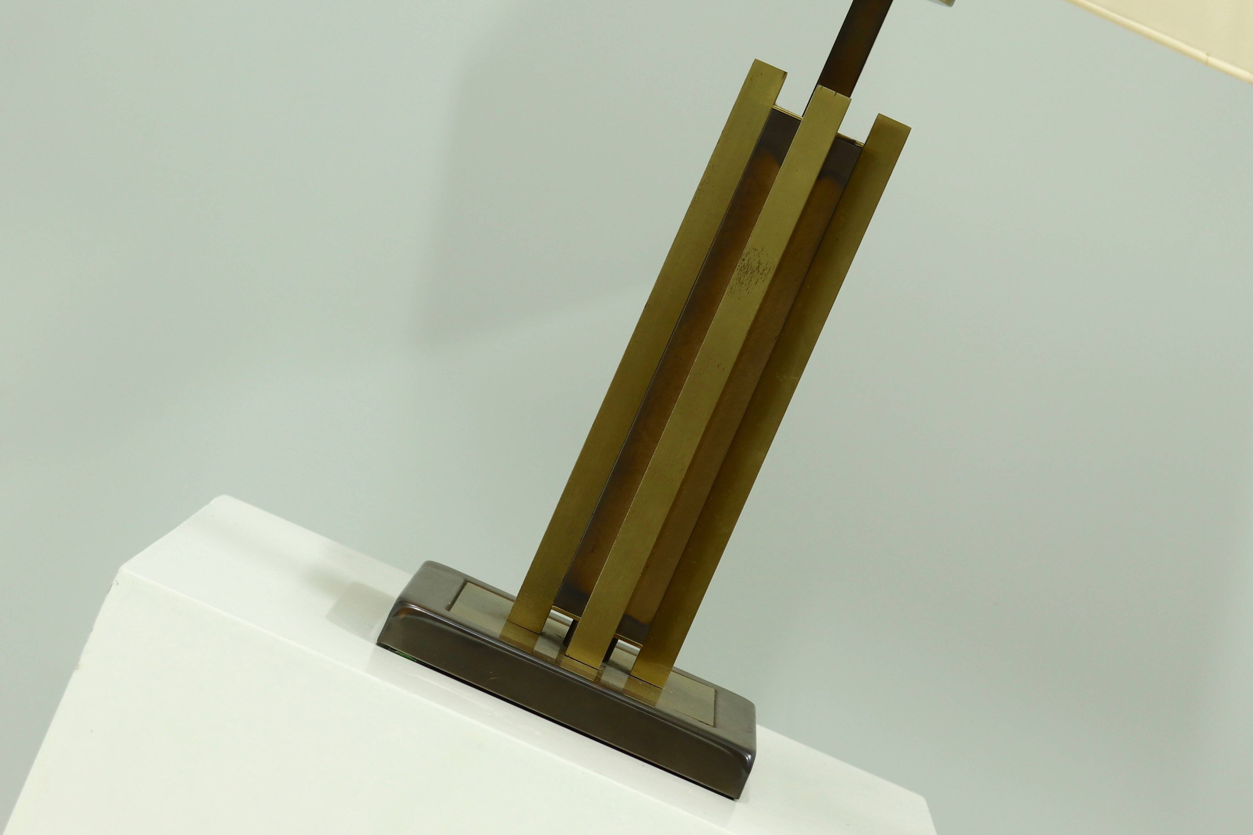 Mid Century Brass and Copper Table Lamp 1970s