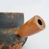 Old toupine, glazed terracotta pottery, haute Pyrenees