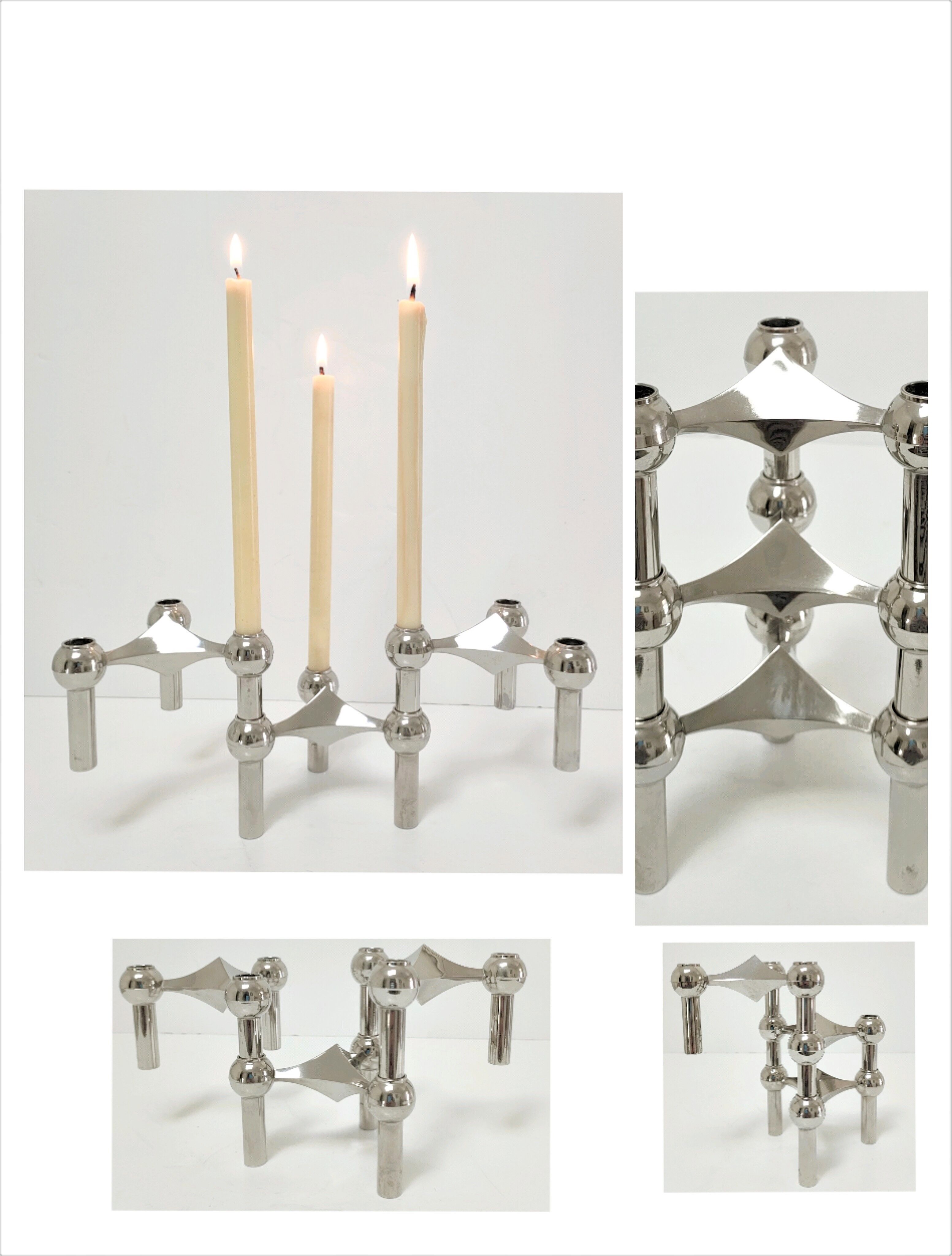 Three candle holders Fritz Nagel and Caesar Stoffi for BMF