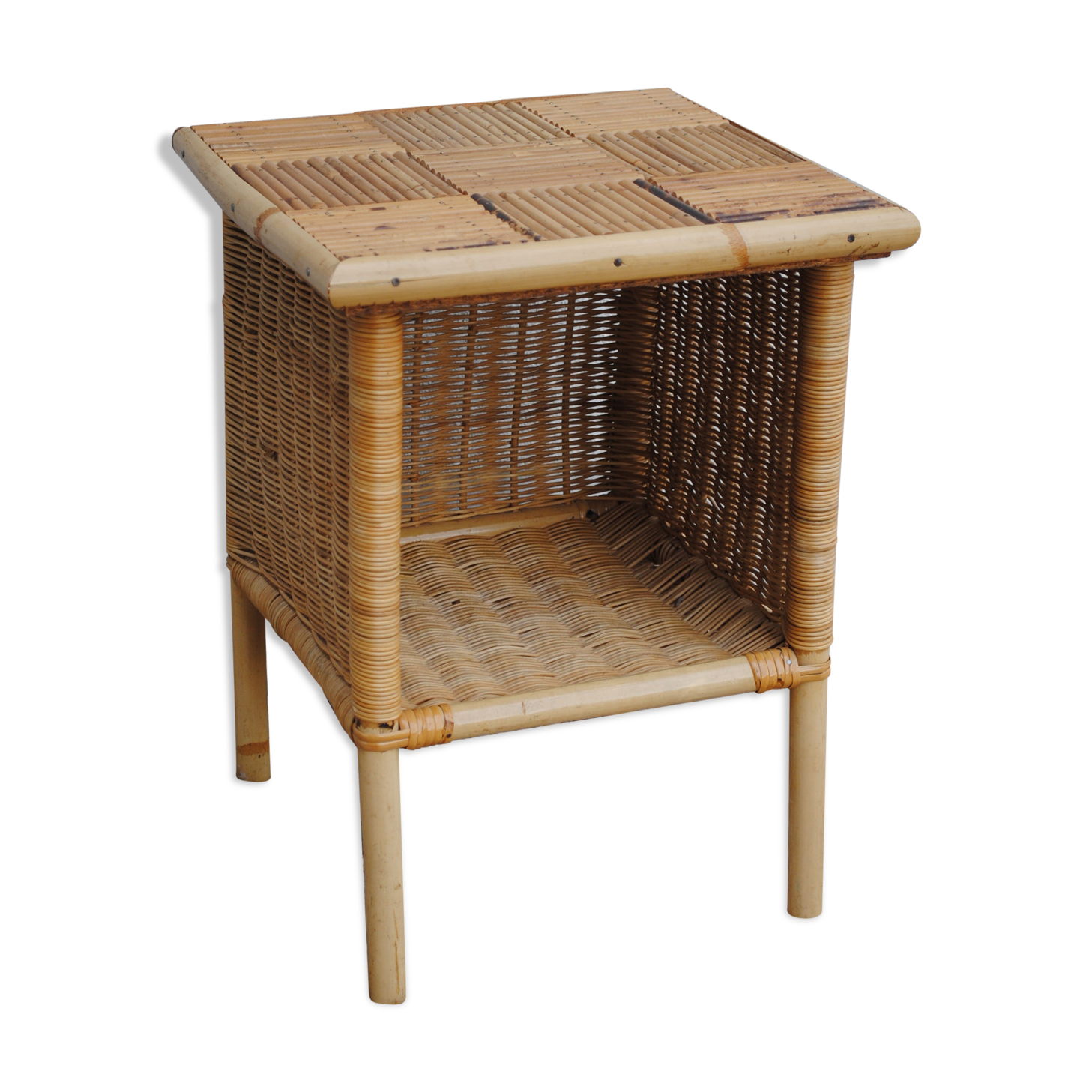 Vintage rattan nightstand