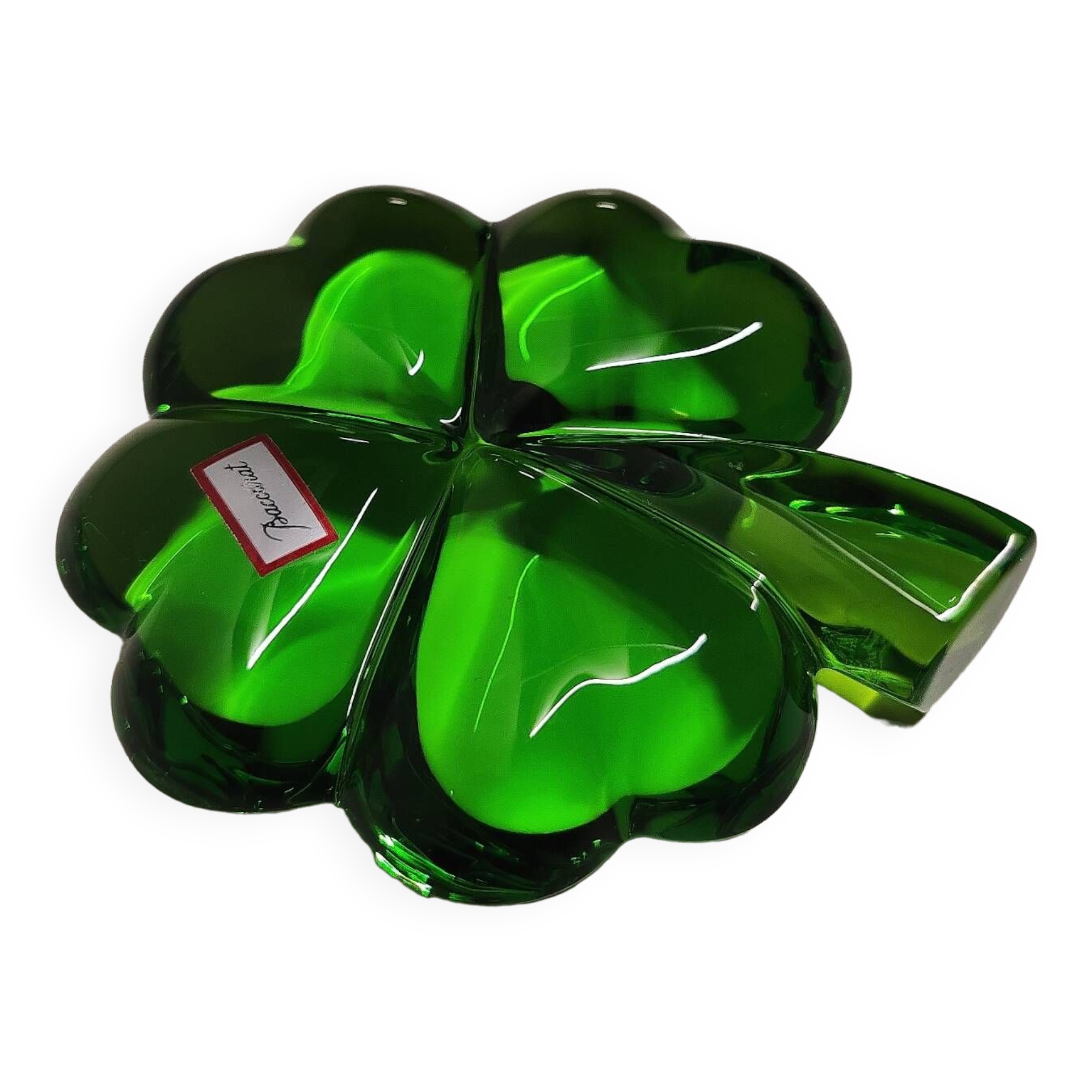 Baccarat green crystal paperweight