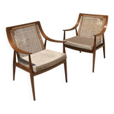 Fauteuils à dossier en canne  Peter Hvidt & Orla Mølgaard-Nielsen FD146