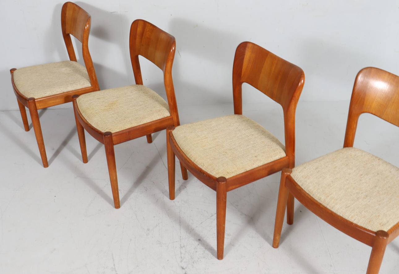 Niels Koefoed for Hornslet, 4 chairs / dining chairs, model '177', teak, 1960s, Denmark.
