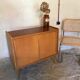 Vintage storage cabinet sliding doors and compass legs