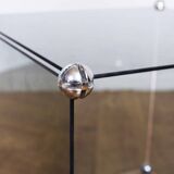 Side table, smoked glass cube