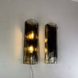 Murano & Brass Wall Lamps by J.T. Kalmar, Austria, 1960s