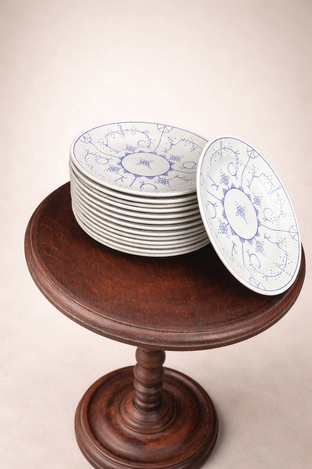 Set of 11 Royal Boch plates – Copenhagen blue decor – Belgian earthenware – Ø
