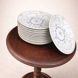 Set of 11 Royal Boch plates – Copenhagen blue decor – Belgian earthenware – Ø