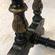 Napoleon III work table in blackened burgundy wood with gilded highlights.