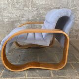 Midcentury modern curvy wavy lounge chair by Jan Bocan, Czech 1970s